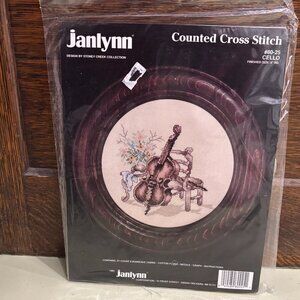 Vintage Janlynn Counted Cross Stitch Kit #80-25 Cello 1989 NOS Unopened 8" Round